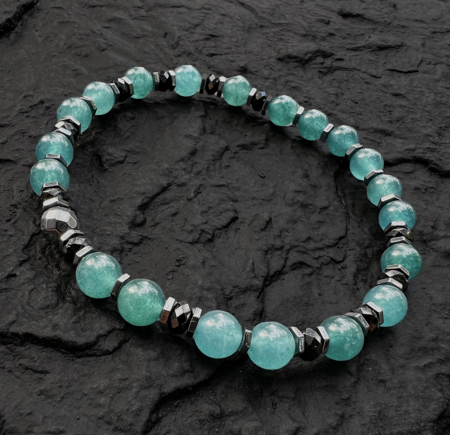 Guatemalan Blue Mountain Jade gemstone bracelet
